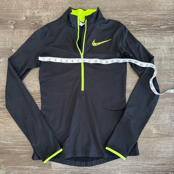 Nike Pro Black and Neon Green Dri-FIT Quarter Zip Top - Picture 5 of 5